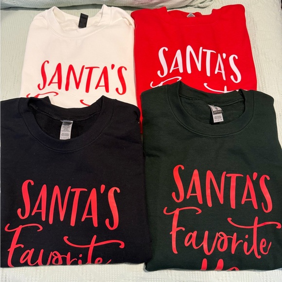 Gildan White Santa’s Favorite Ho Crewneck - Picture 3 of 3